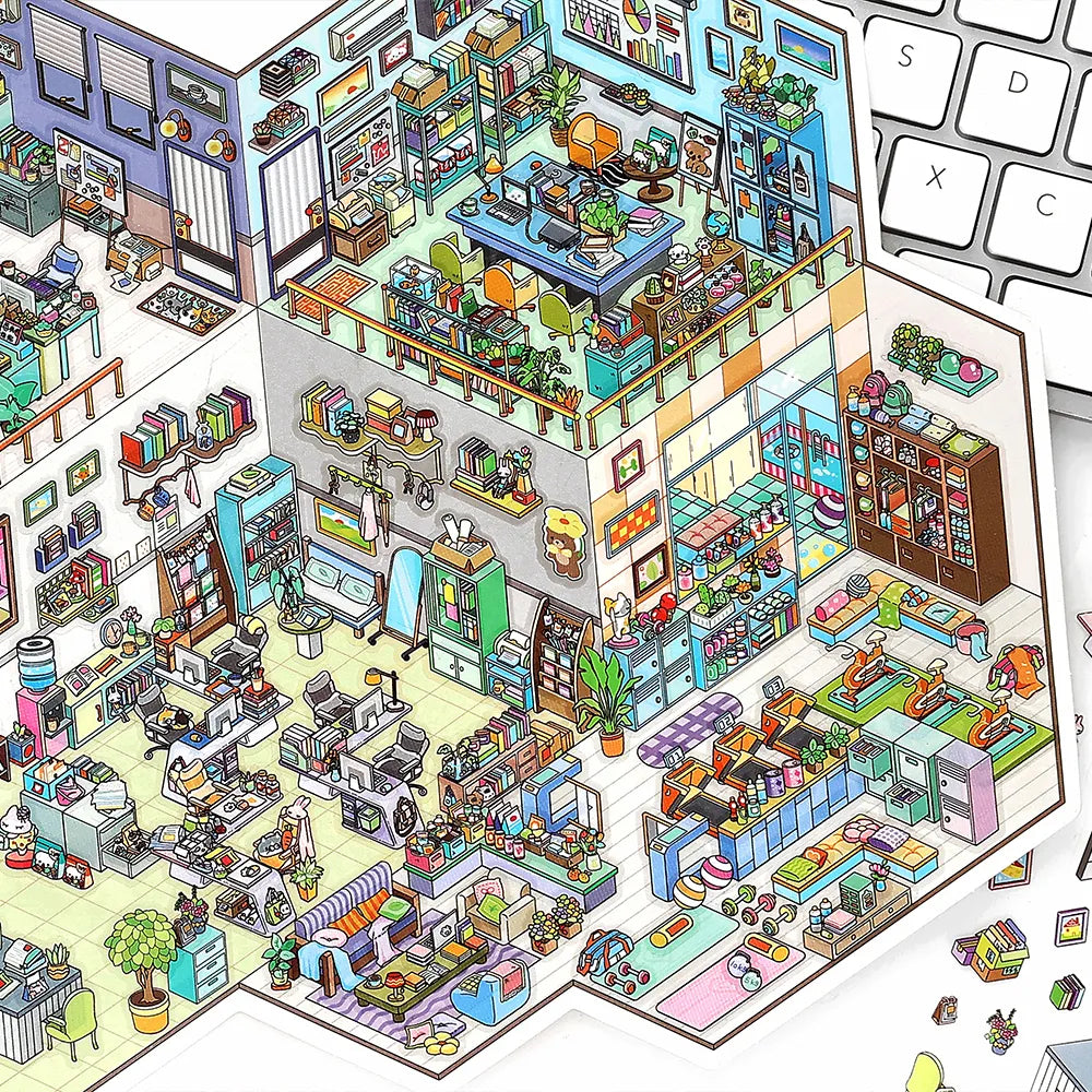 Autocollants Scènes 3D – Thèmes Bureau & Animalerie