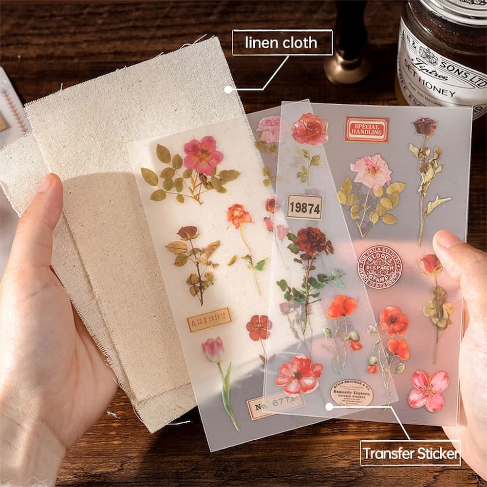 Dried Flower Rub-on Transfer Sticker