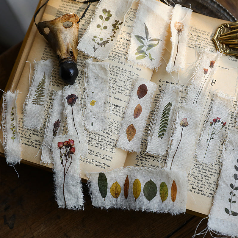 Vintage Dried Flower Rub-On Stickers – Nature-Inspired Transfers for Planners & Crafts