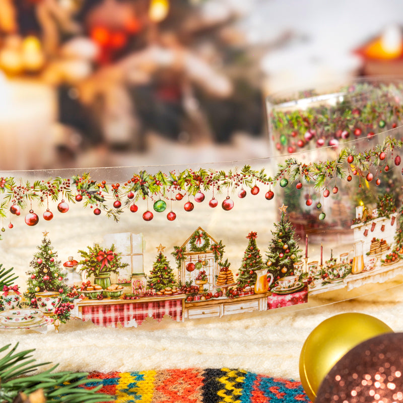 Ruban adhésif décoratif PET – Thème festif d’hiver