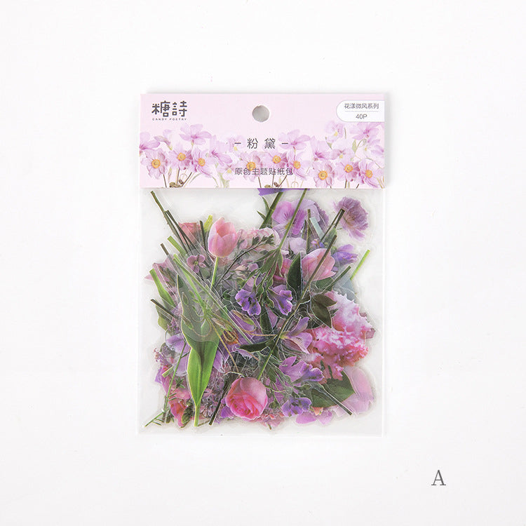 Die-cut Plant Flower PET Stickers