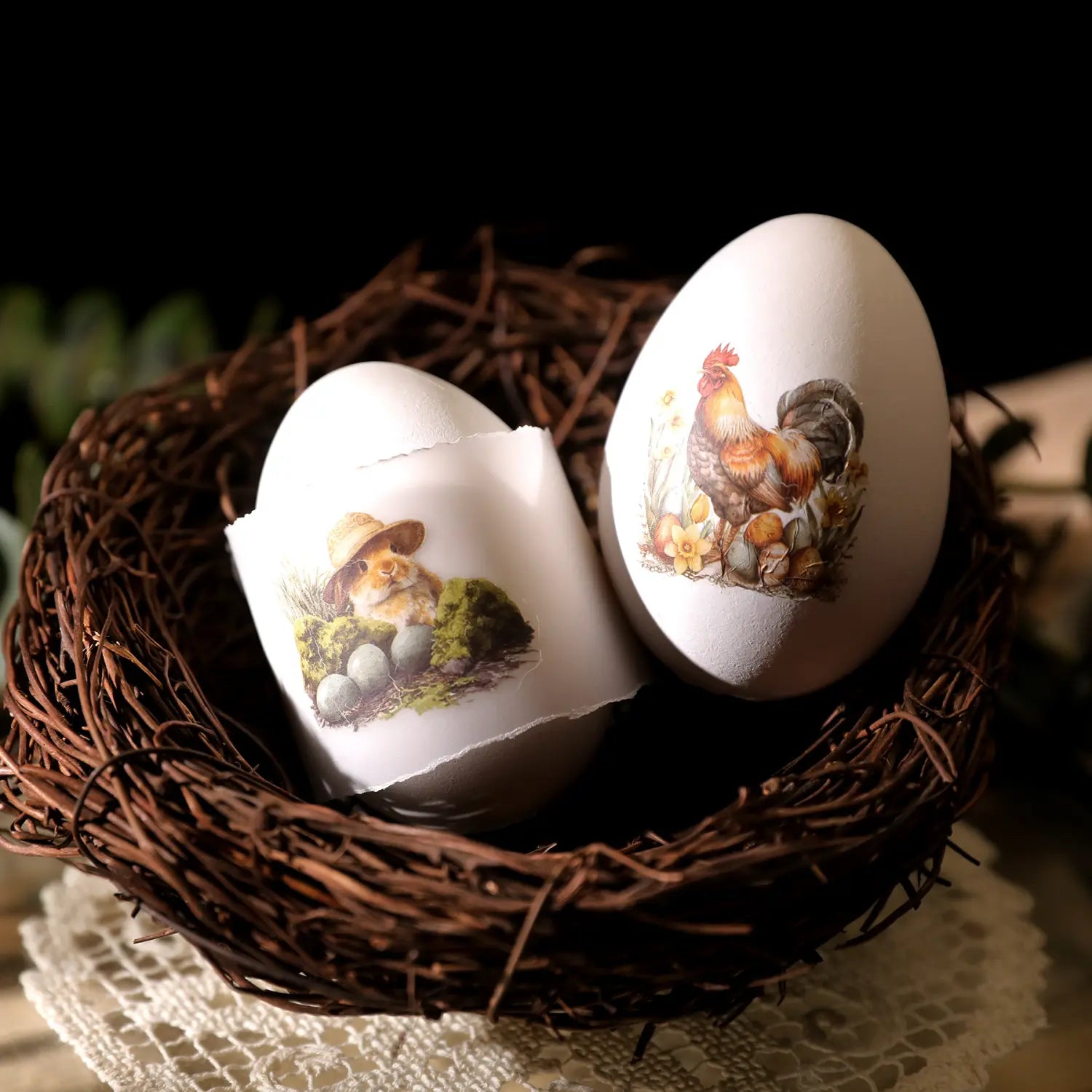 Easter Farm Animals Rub-On Stickers | Bunny Hedgehog & Carrot Transfers