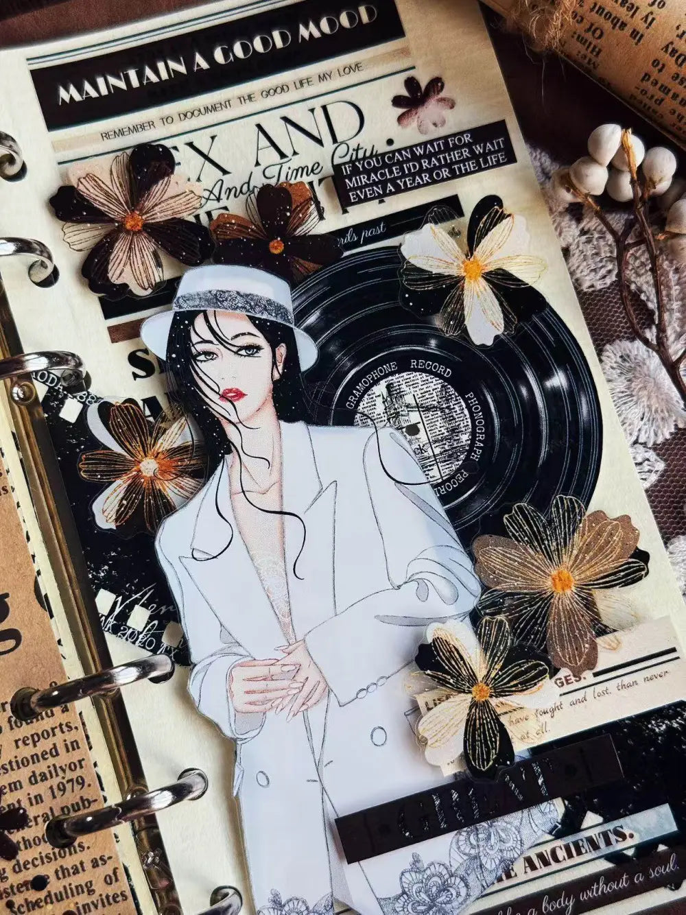 Elegantes Washi-Tape im Vintage-Punk-Stil mit Tiermotiven | Dekoratives Tape mit Vintage- und Punk-Motiven