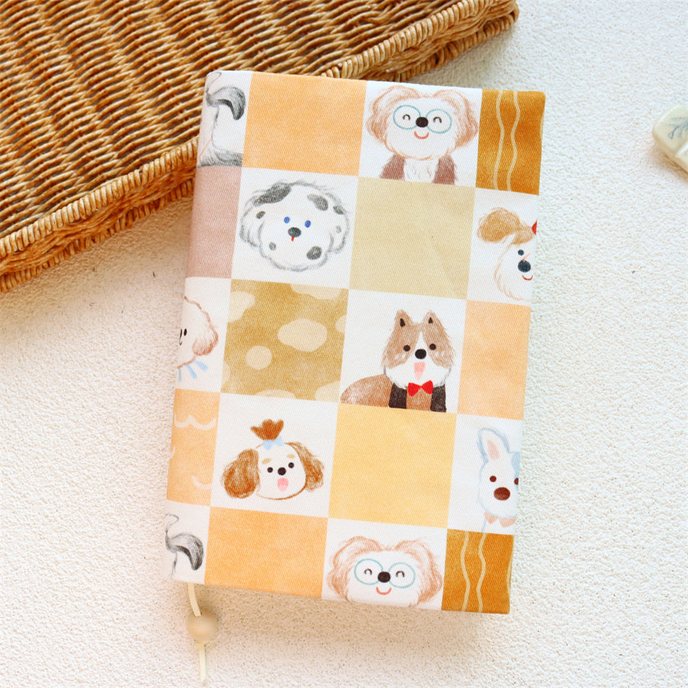 Cute Fabric Book Cover | Hobonichi Cover A5/A6 | Animal Art Journals Binder | Notebook Cover for Planner & Gifts for Book Lovers