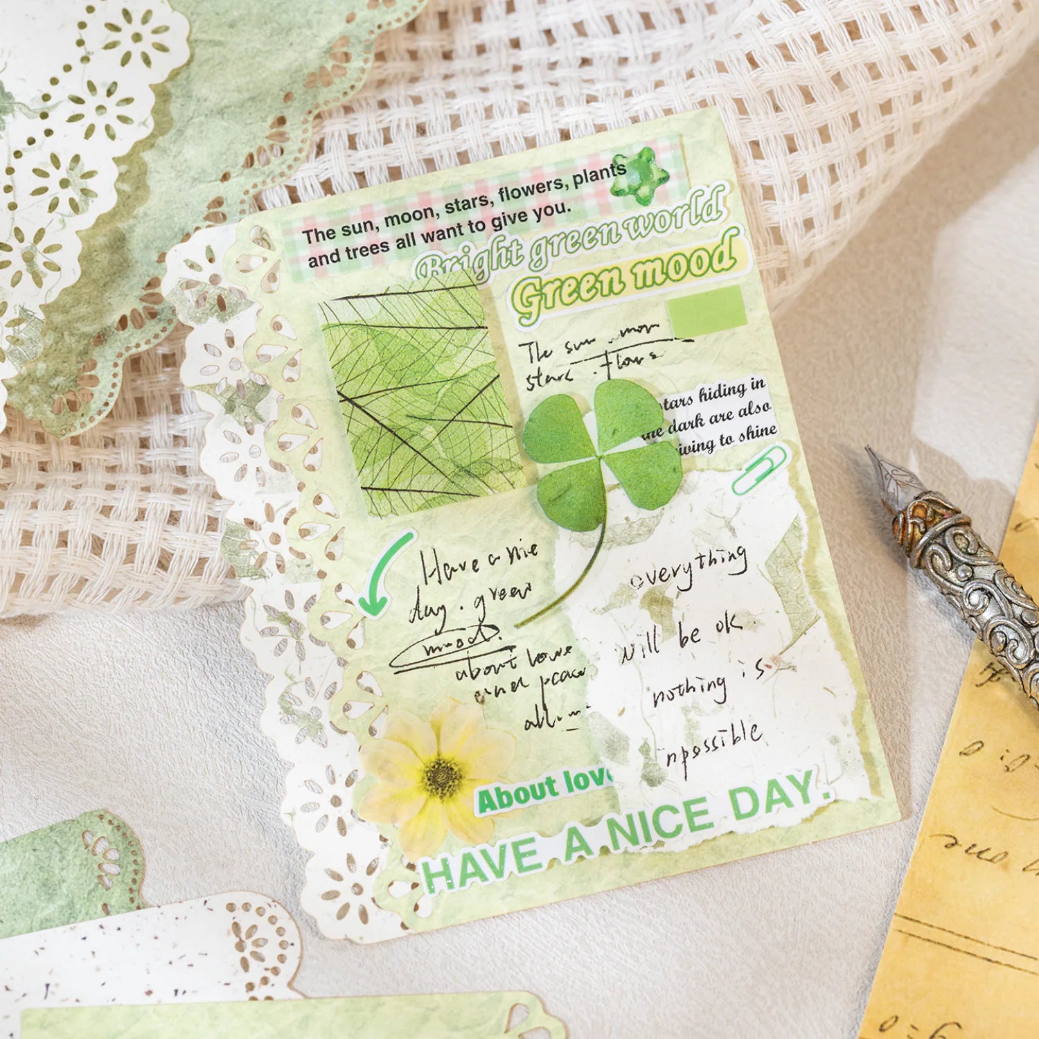 Floral Decorative Scrapbooking Paper | M5 Laser Cut Lace Journaling Paper