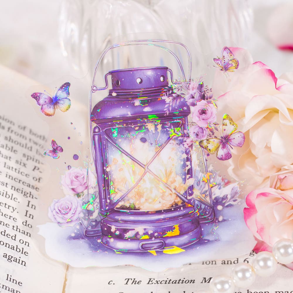 Floral Lanterns PET Shell Light Sticker