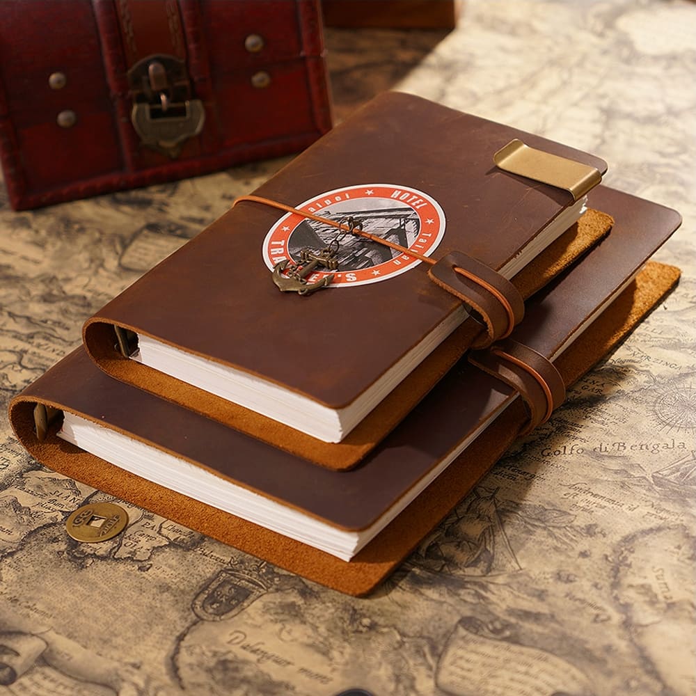 Refillable Leather Binder Notebook Cover – A5 A6 A7 | Crazy Horse Leather Journal Gift
