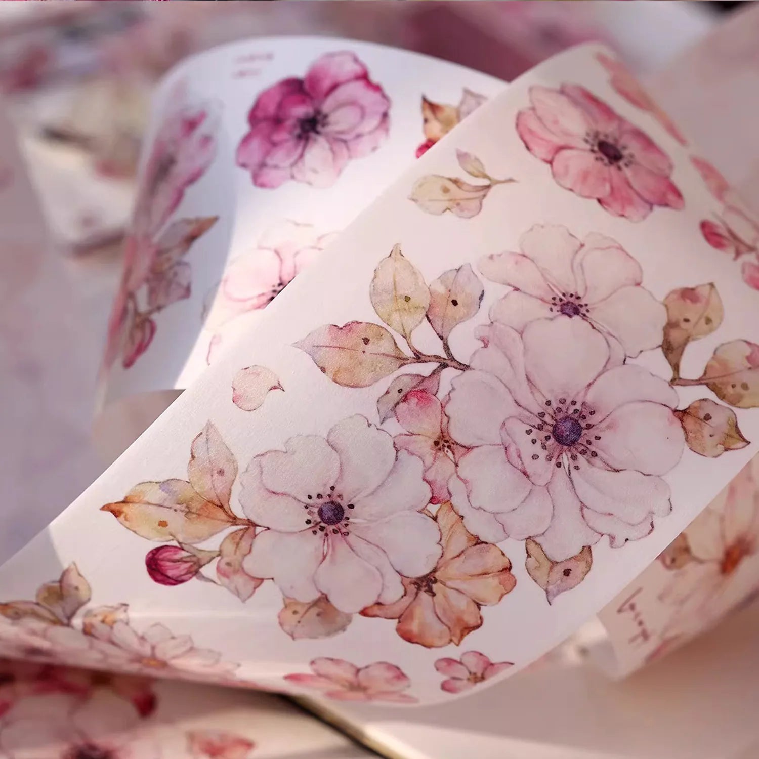 Peach Blossom Washi & PET Tape - Light Vintage