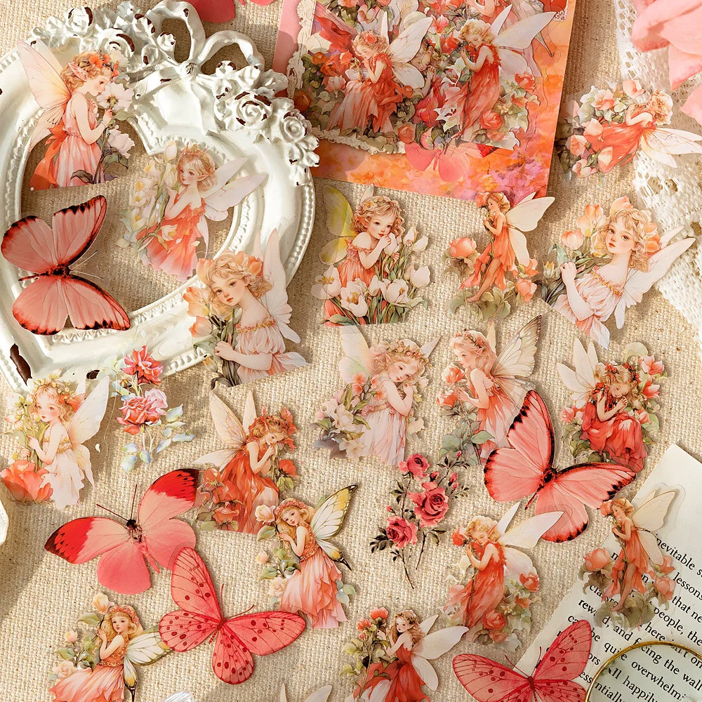 Autocollants fée rose | Autocollants fée des fleurs pour animaux de compagnie