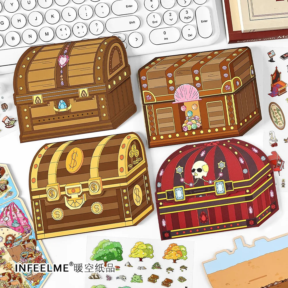 Set d’autocollants Scène Trésor de Pirate