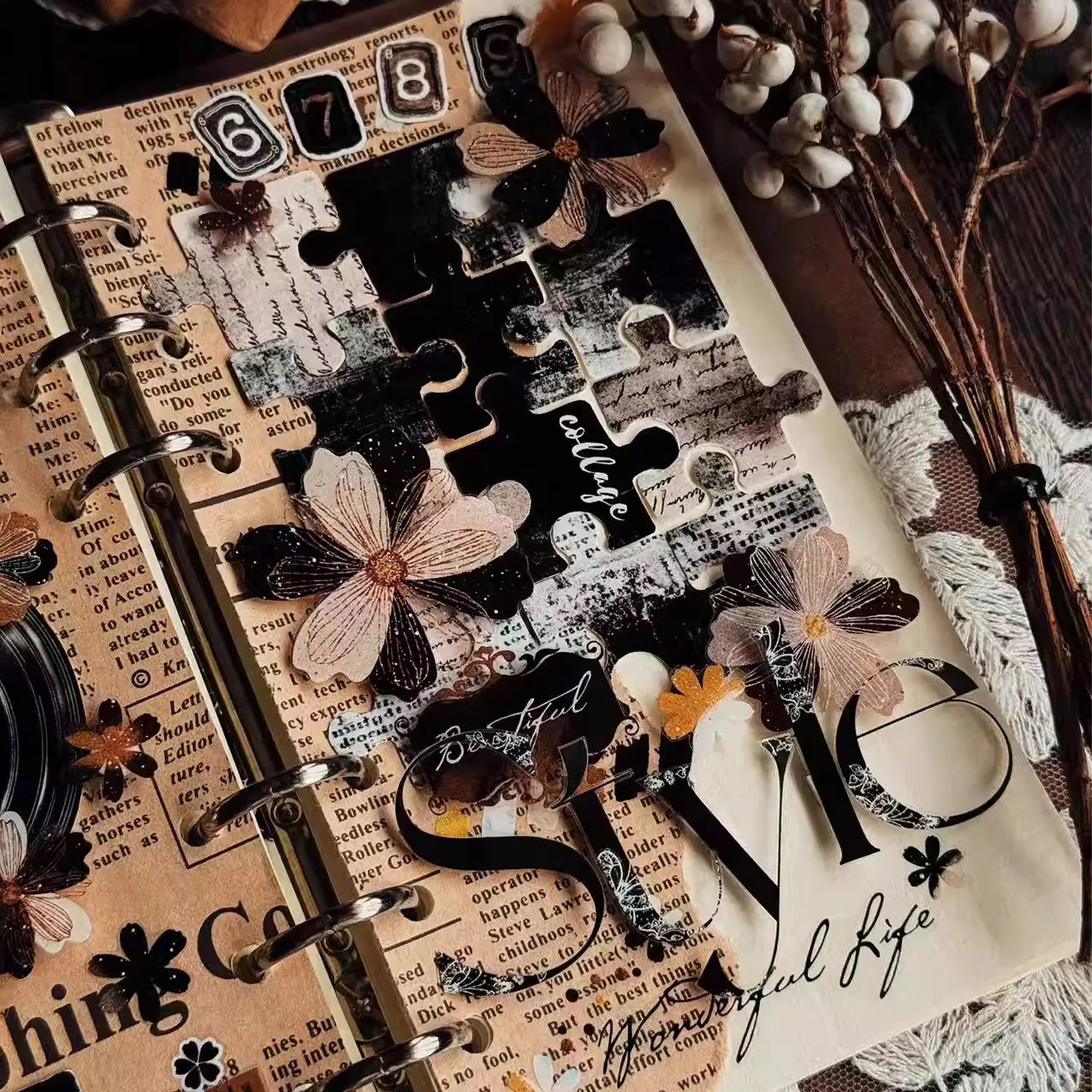 Puzzle Die Cut PET Washi Tape | Die Cut Sticker Style Journaling Ephemera