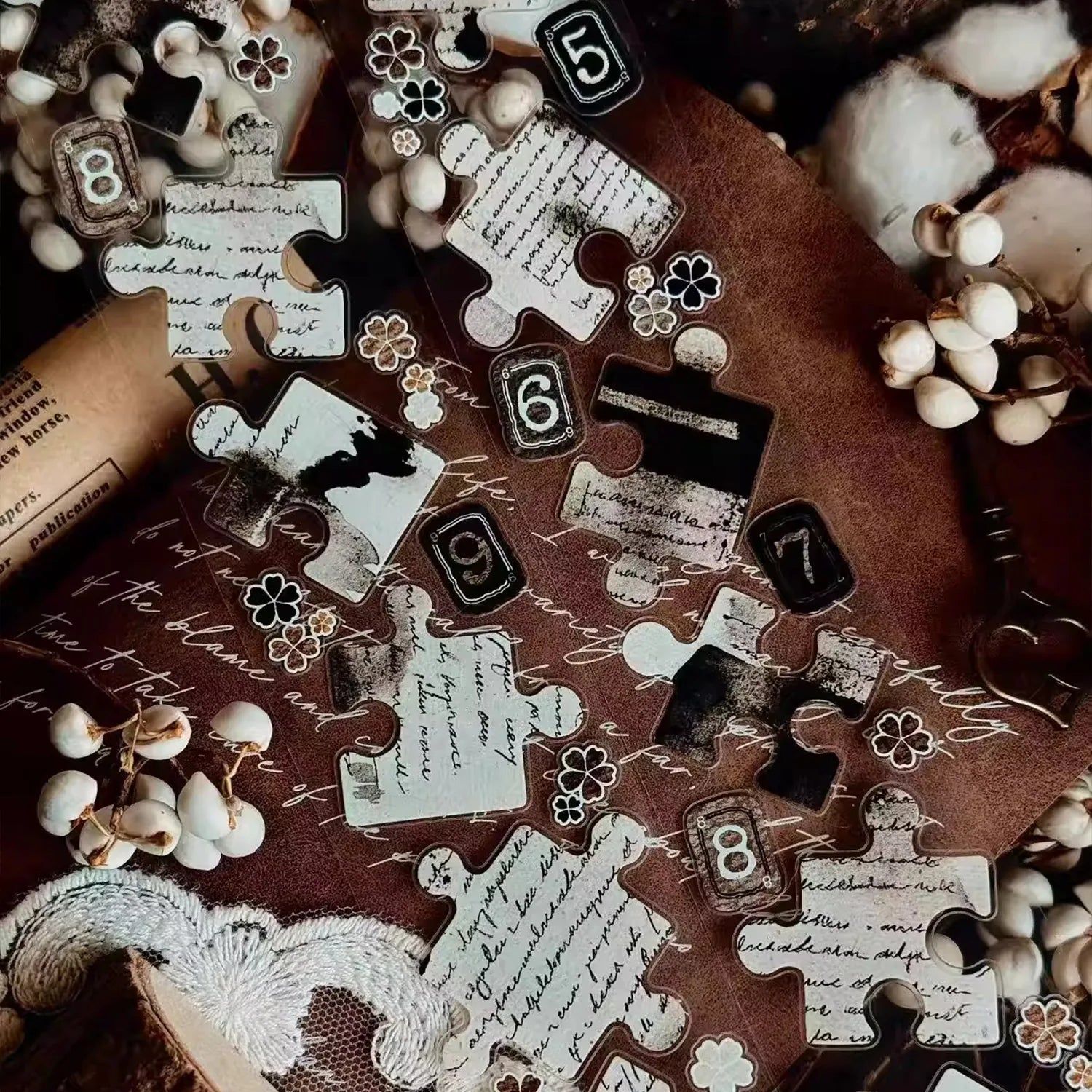 Puzzle Die Cut PET Washi Tape | Die Cut Sticker Style Journaling Ephemera