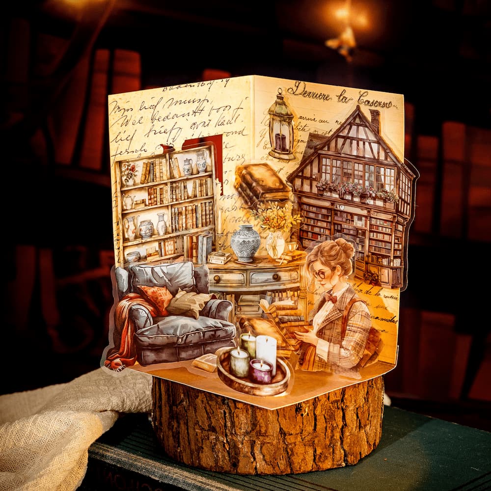 Autocollants PET sur le thème de la vie de fille littéraire de style rétro