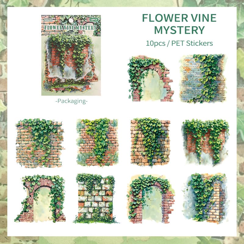 Romantische Gartenblumen-PET-Aufkleber
