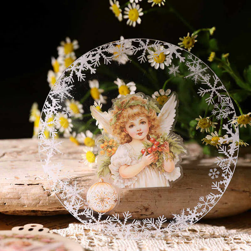 Rub-On Transfer Stickers for Crafts, Glass, Wood & Junk Journal – Christmas Angel
