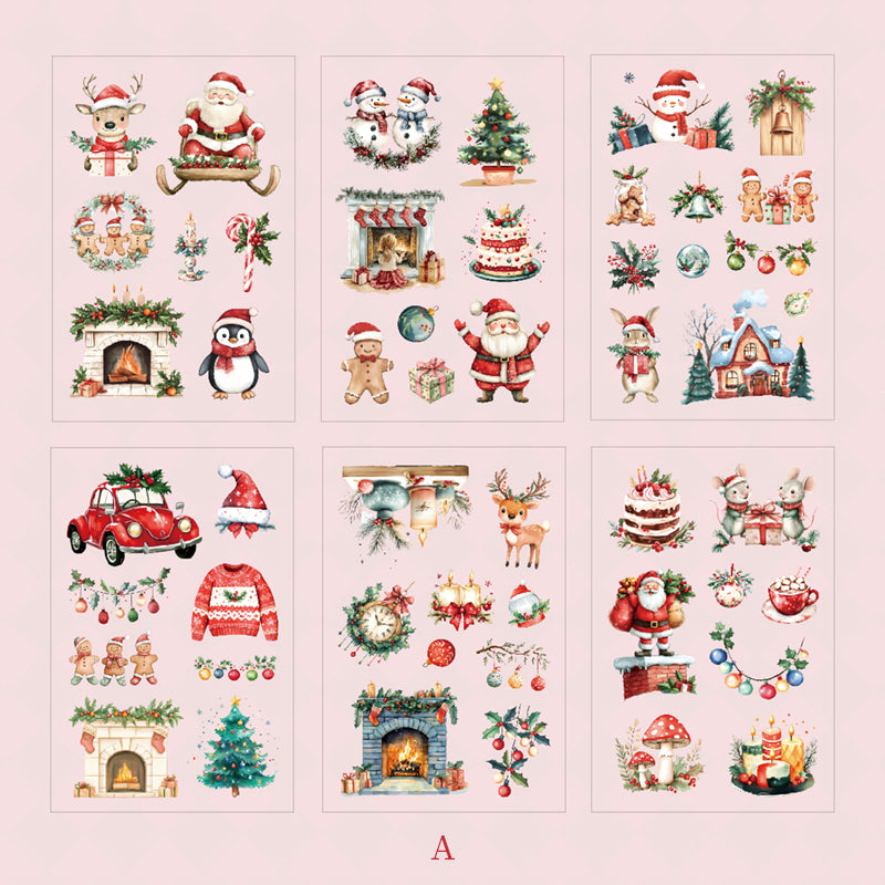 Snowy Night Christmas Stickers