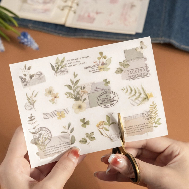 Spring Floral Rub-On Stickers for Journaling | Fresh Vintage PVC Transfers