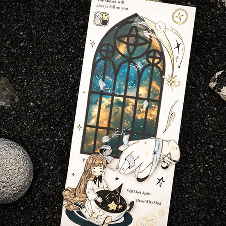 Sticker Scrapbooking Fond Ciel Étoilé