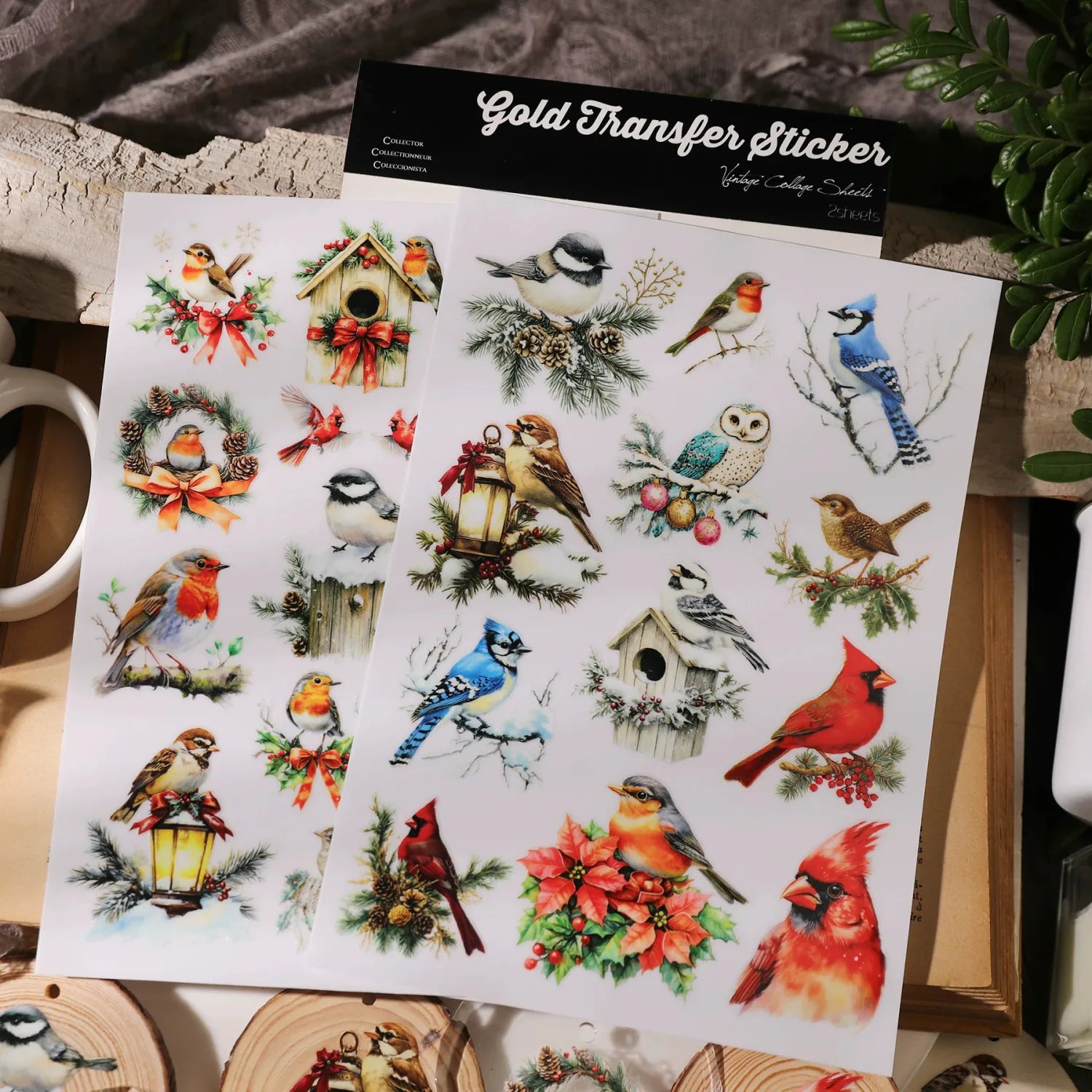 Vintage Aesthetic Bird Transfer Stickers