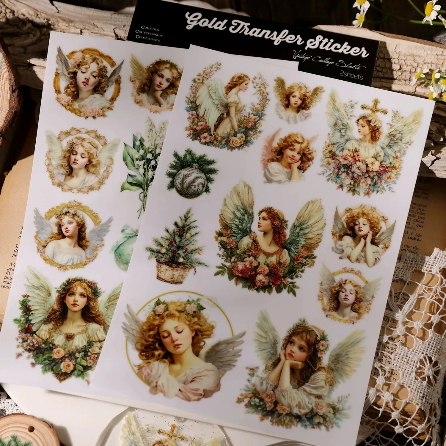 Vintage Angel Transfer Stickers for Crafts