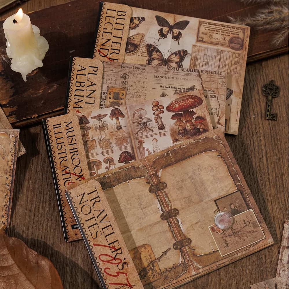 Vintage Butterfly Plant Scrapbooking Decorative Paper