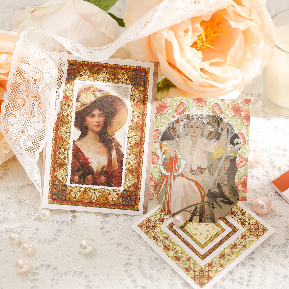 Vintage Floral Frames Die-Cut Sticky Notes For Journal Decor