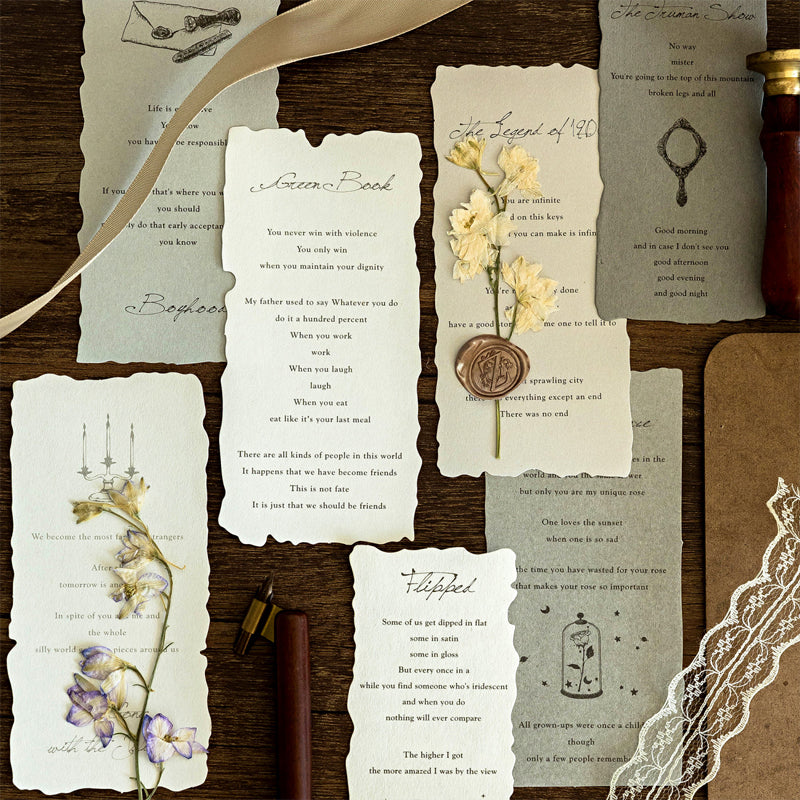 Vintage Poetry Word Paper – 30 Sheets for Journaling & Crafts