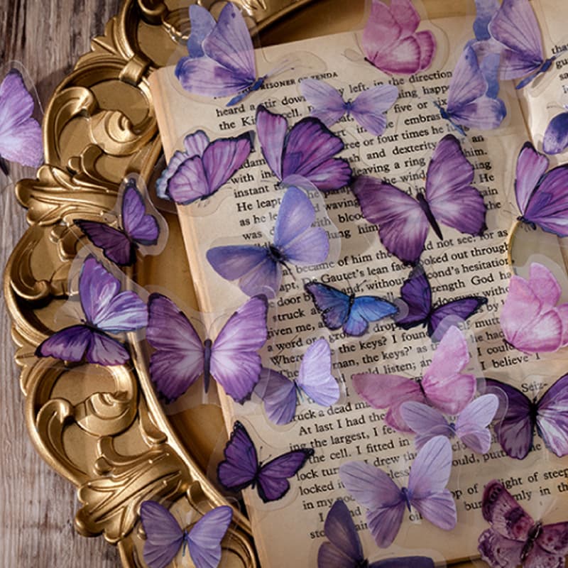 Autocollants de papillons colorés vintage pour scrapbooking