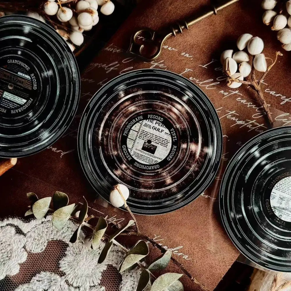 Vintage Vinyl Record PET Washi Tape - Scrapbook Decoration