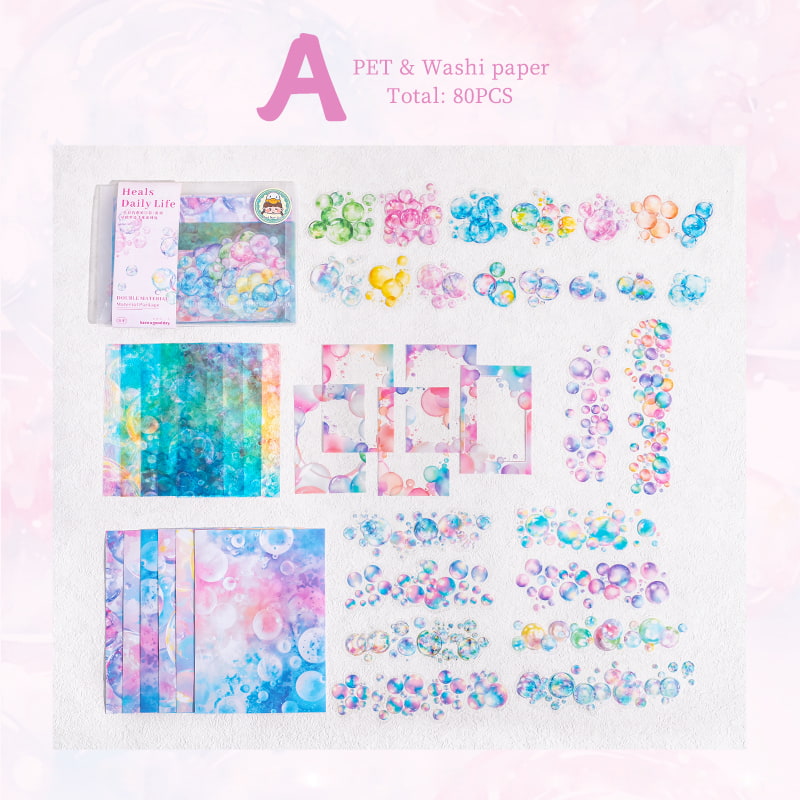 Aquarell heilt das tägliche Leben Sticker Pack – PET & Washi-Papier