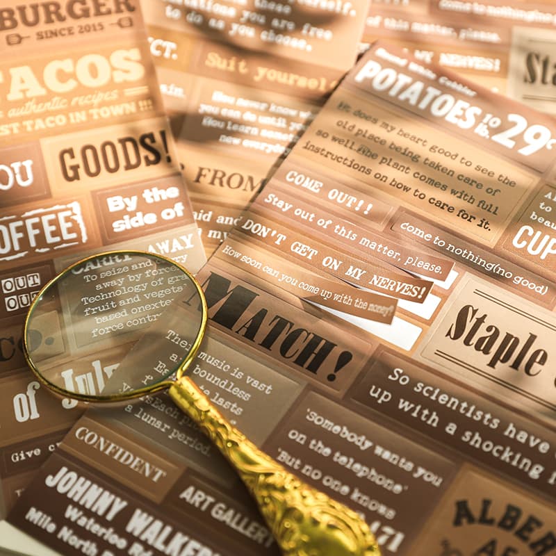 Autocollants de mots pour le scrapbooking et le journal intime