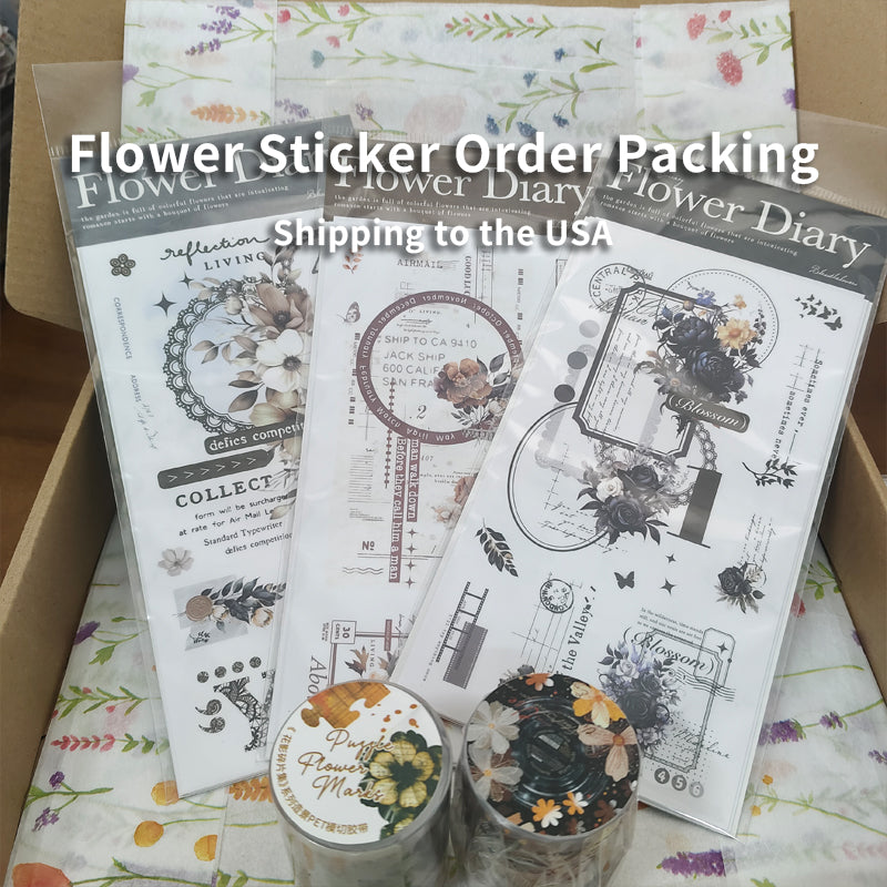 Flower Sticker Order Packing | Shipping to the USA