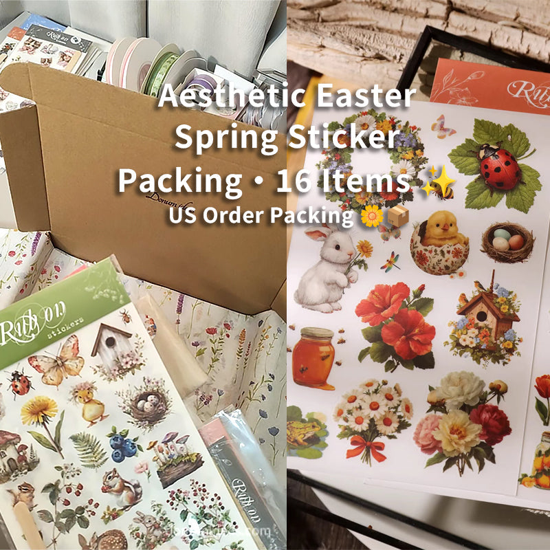 Aesthetic Easter & Spring Sticker Packing · 16 Items ✨