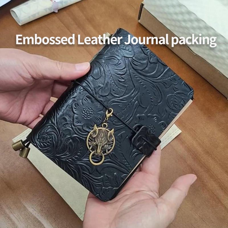 Handcrafted Embossed Leather Journal Packing