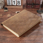 Handgefertigter Ringordner aus geprägtem Crazy-Horse-Leder – Vintage-Organizer aus Leder zum Nachfüllen
