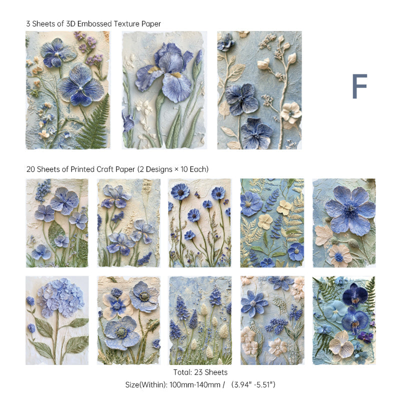 3D Embossed Floral Ephemera Paper for Scrapbooking