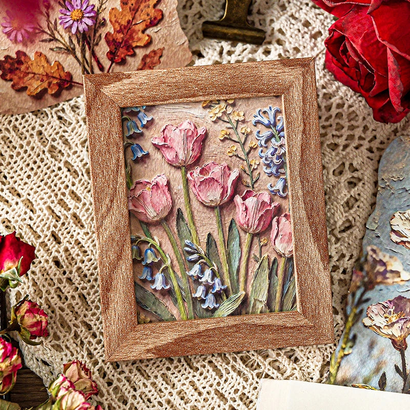 Papier scrapbooking floral en relief 3D