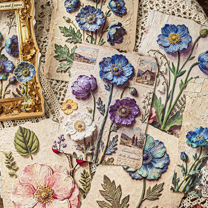 Papier scrapbooking floral en relief 3D