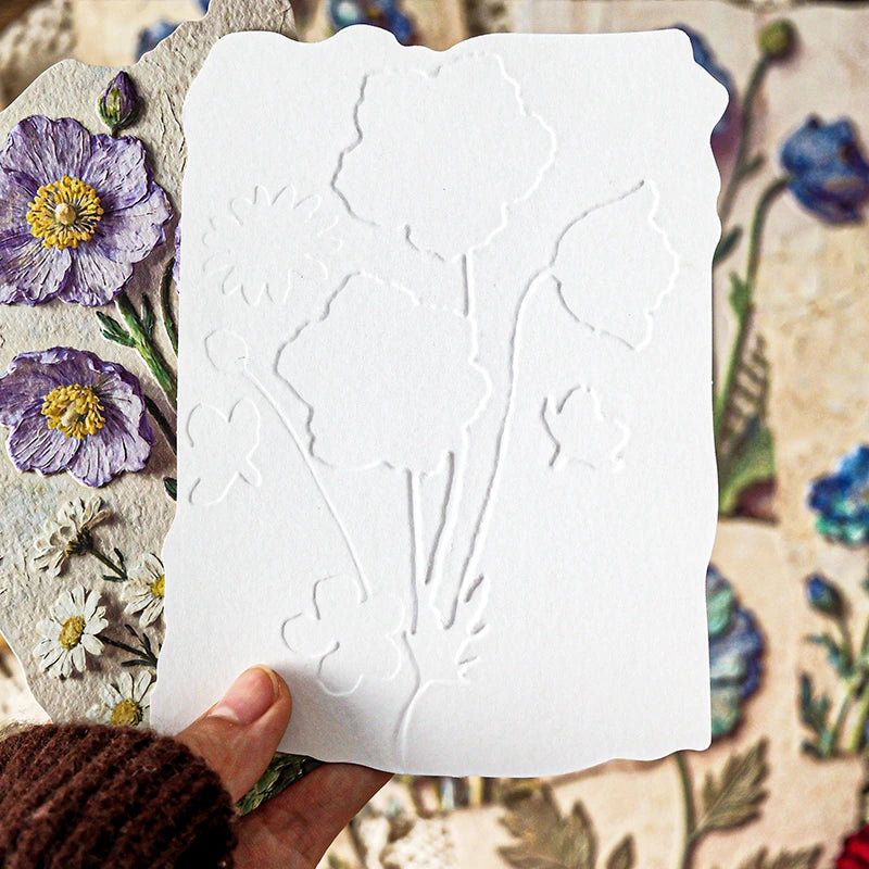 Papier scrapbooking floral en relief 3D