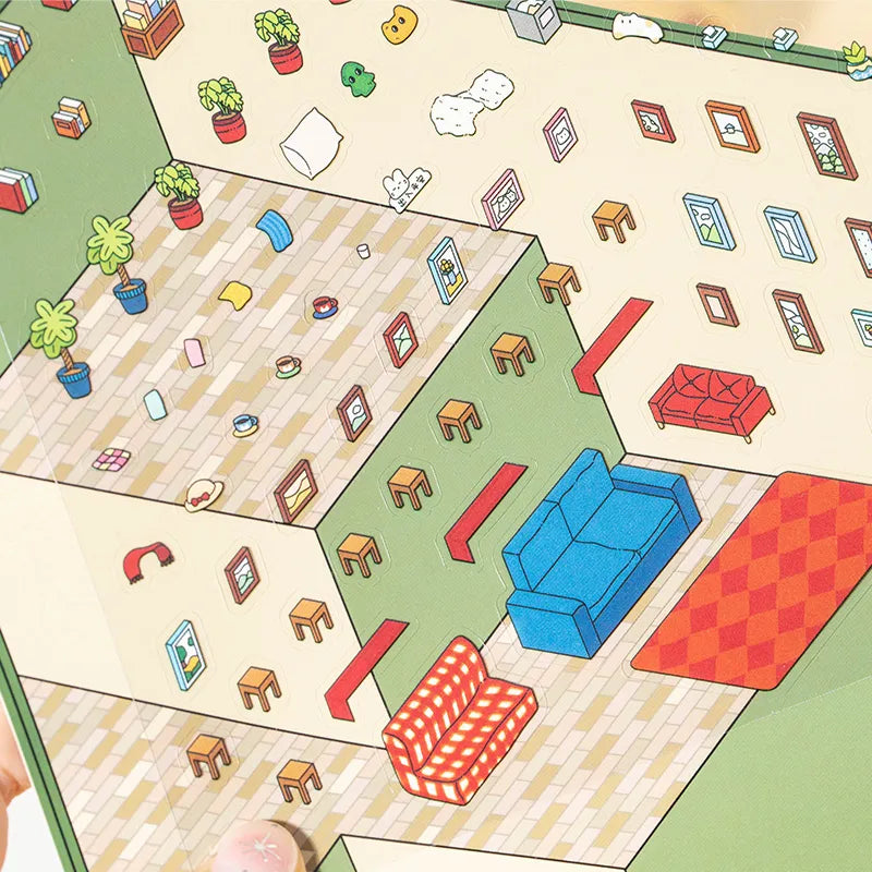 Autocollants miniatures 3D – Supermarché et librairie – Monde en coupe à faire soi-même