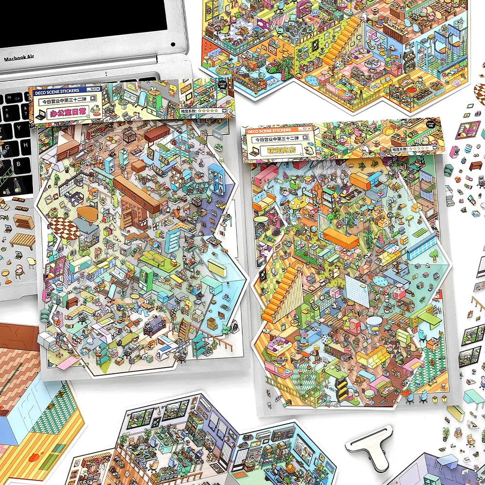 Autocollants Scènes 3D – Thèmes Bureau & Animalerie