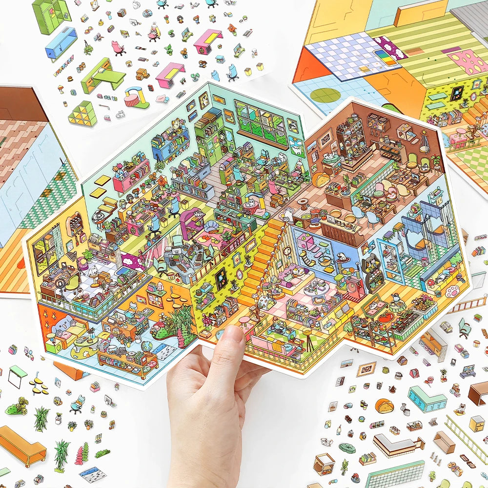 Autocollants Scènes 3D – Thèmes Bureau & Animalerie