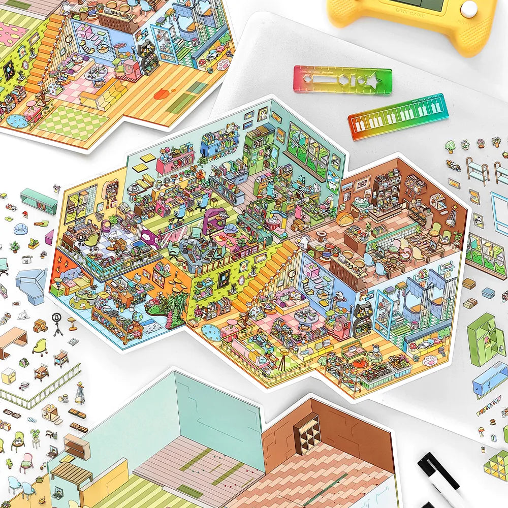 Autocollants Scènes 3D – Thèmes Bureau & Animalerie