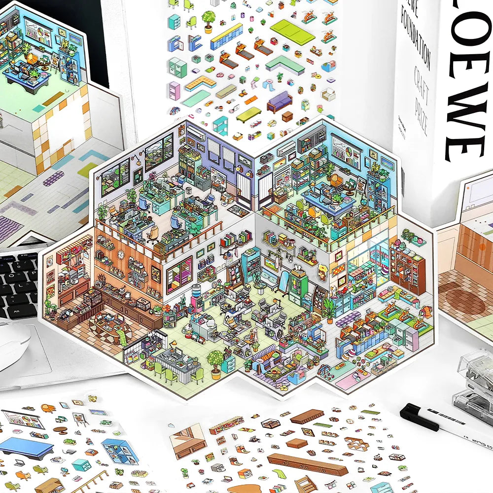 Autocollants Scènes 3D – Thèmes Bureau & Animalerie