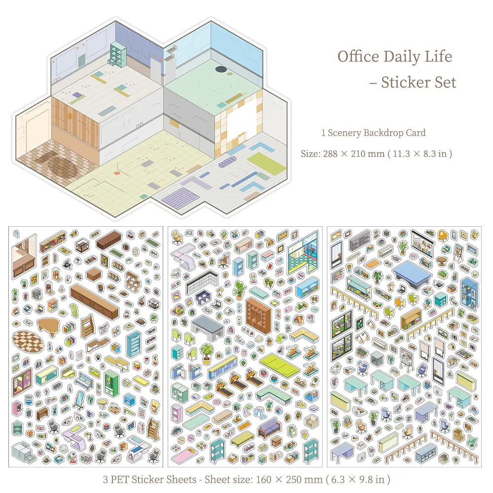 Autocollants Scènes 3D – Thèmes Bureau & Animalerie