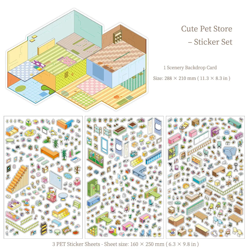 Autocollants Scènes 3D – Thèmes Bureau & Animalerie