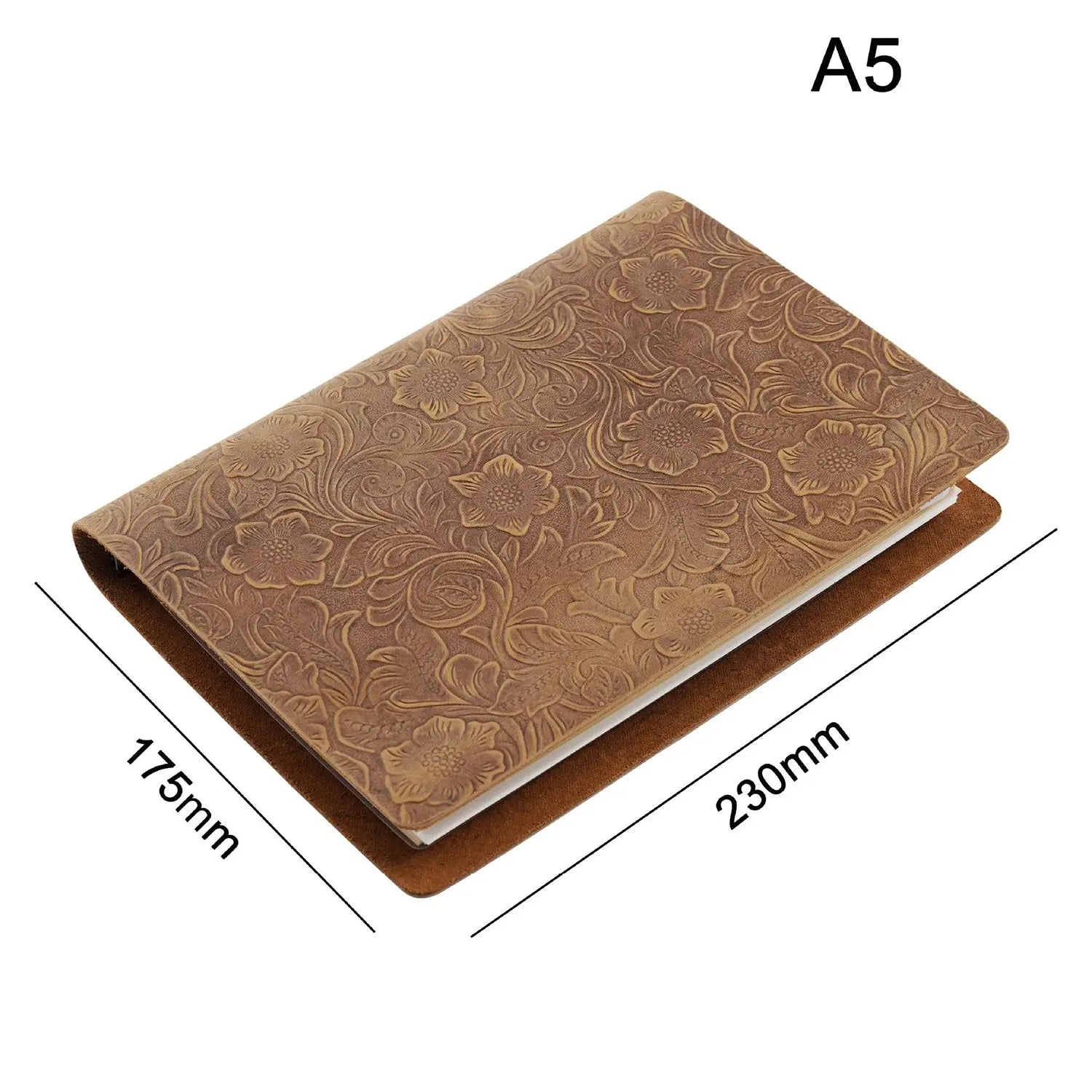 Handcrafted Embossed Crazy Horse Leather Ring Binder – Vintage Refillable Leather Organizer