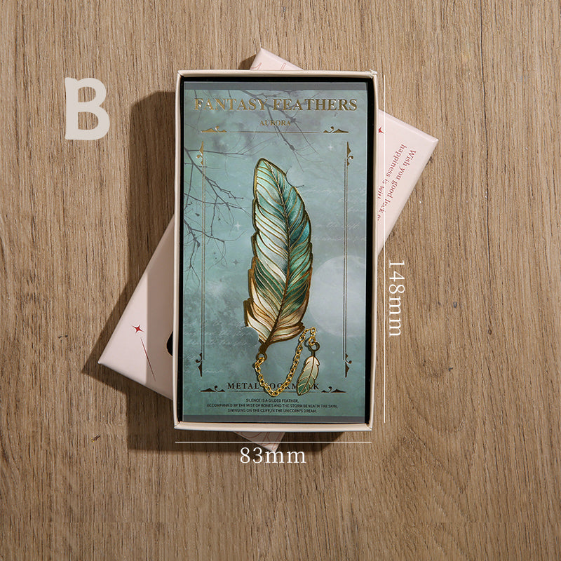 Élégant marque-page en métal avec plumes – Cadeau idéal pour les amoureux des livres et le Nouvel An