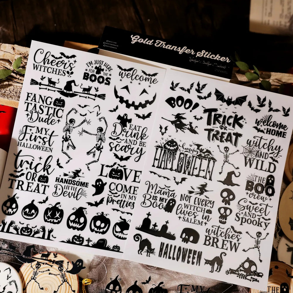 Halloween Crystal Transfer Stickers Black