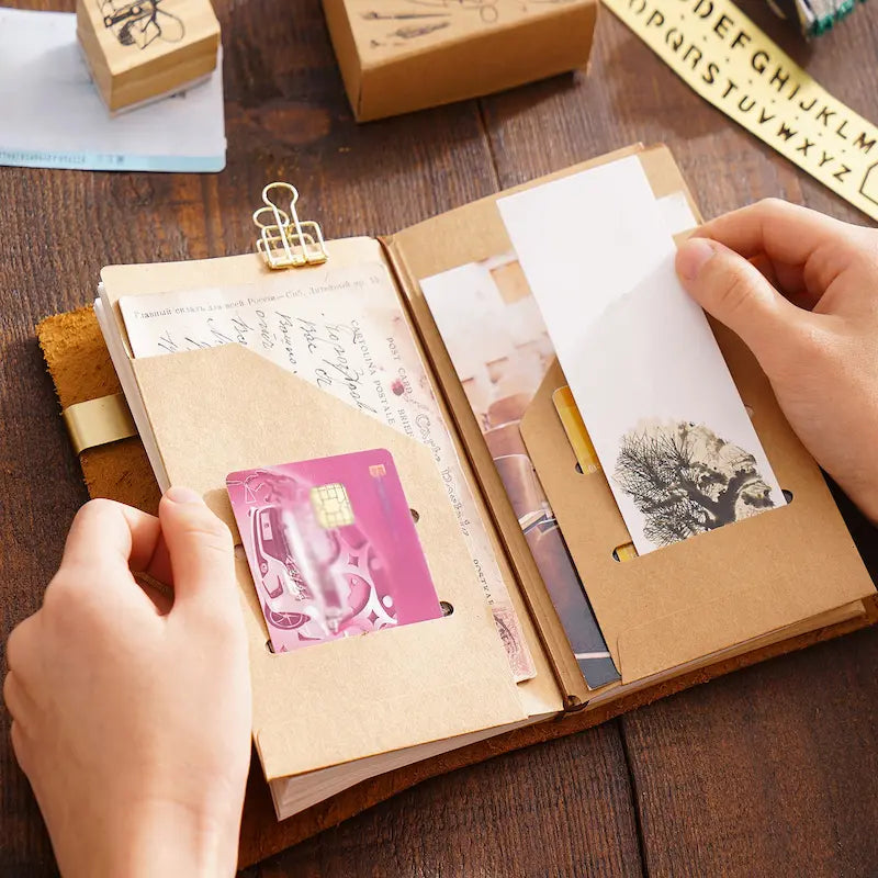 Recharges pour carnet de voyage / Porte-documents en papier kraft | Compatibles avec les formats TN, portable, passeport et A5